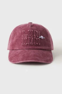 Z3D BONÉ EFEITO LAVADO COM TEXTO BORDADO-ZARA Store