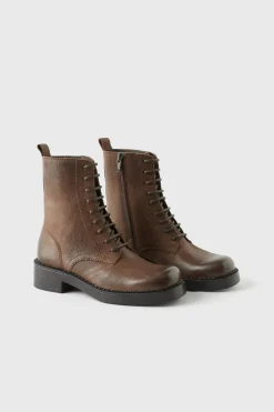 Z3D BOTIM EM PELE VINTAGE-ZARA Clearance