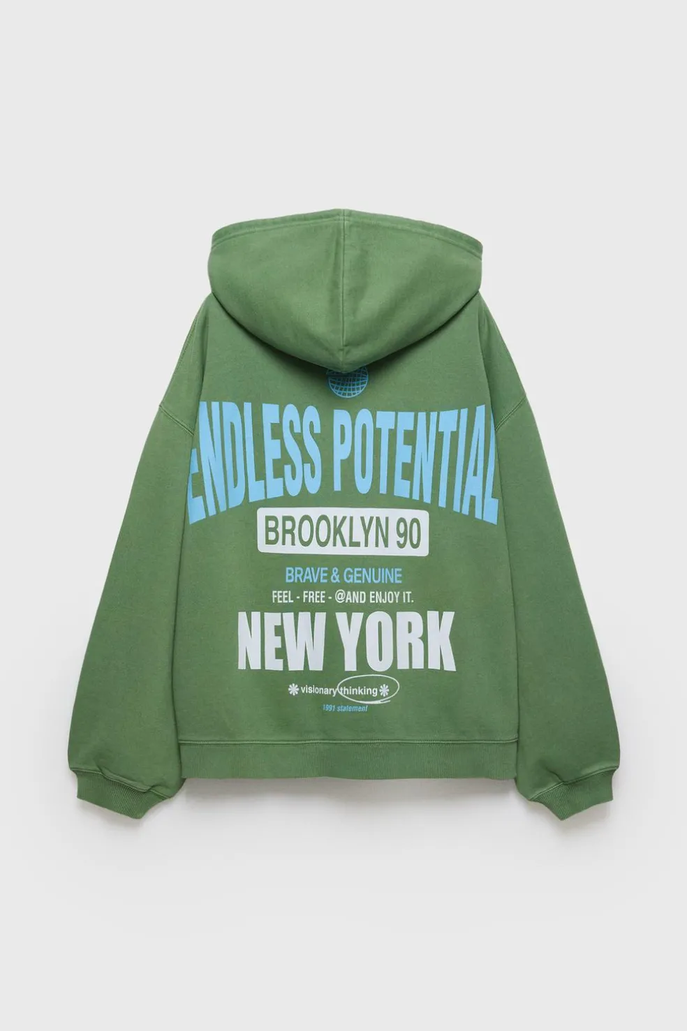 Z3D SWEATSHIRT OVERSIZE CAPUZ TEXTO-ZARA Flash Sale