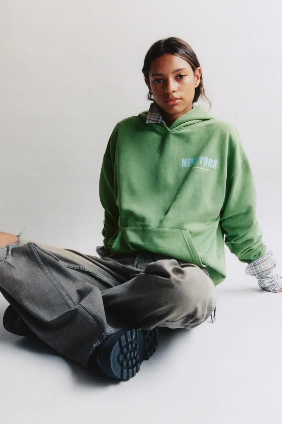 Z3D SWEATSHIRT OVERSIZE CAPUZ TEXTO-ZARA Flash Sale
